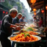 Hanoi Old Quarter street food vendors