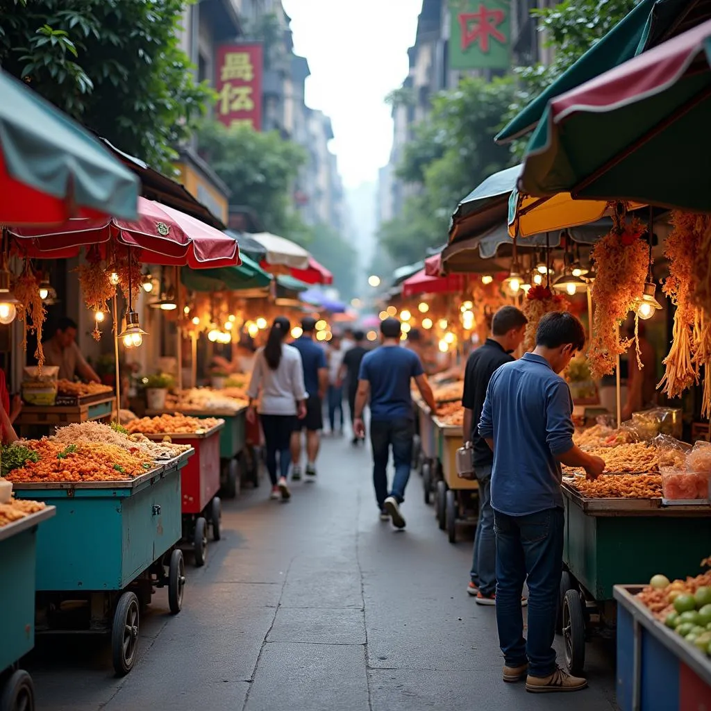 Street Food Vendors in Hanoi Old Quarter