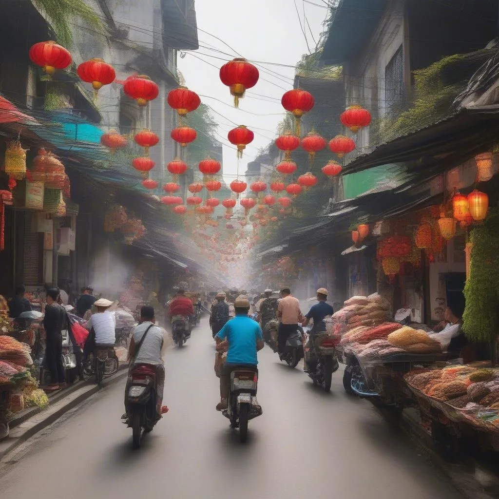 Hanoi Old Quarter Street Scene