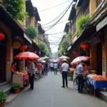 Hanoi Old Quarter bustling street life