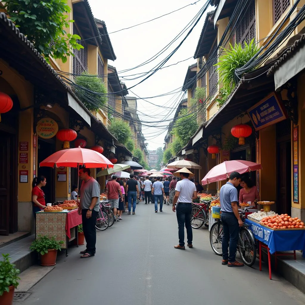 Hanoi Old Quarter bustling street life