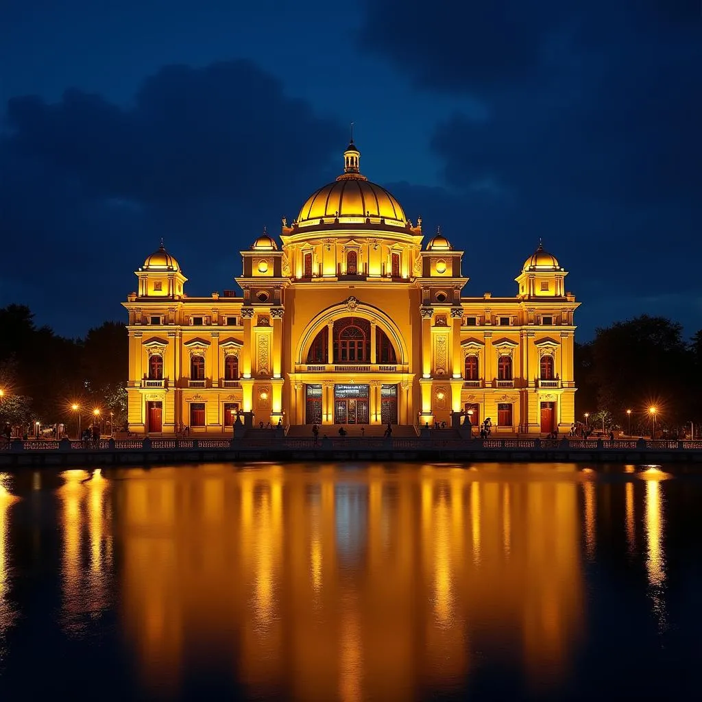 Hanoi Opera House illuminated at night