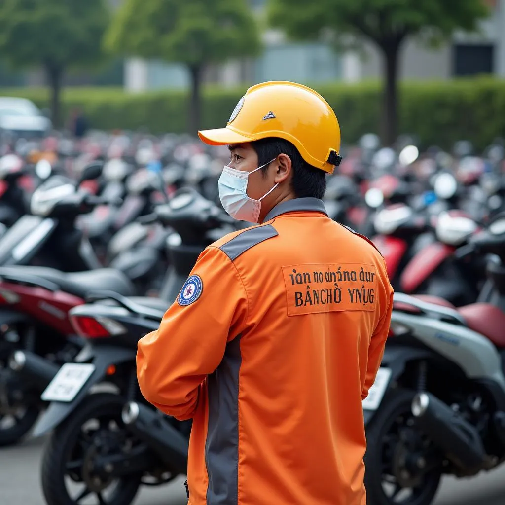 Parking attendant in Hanoi