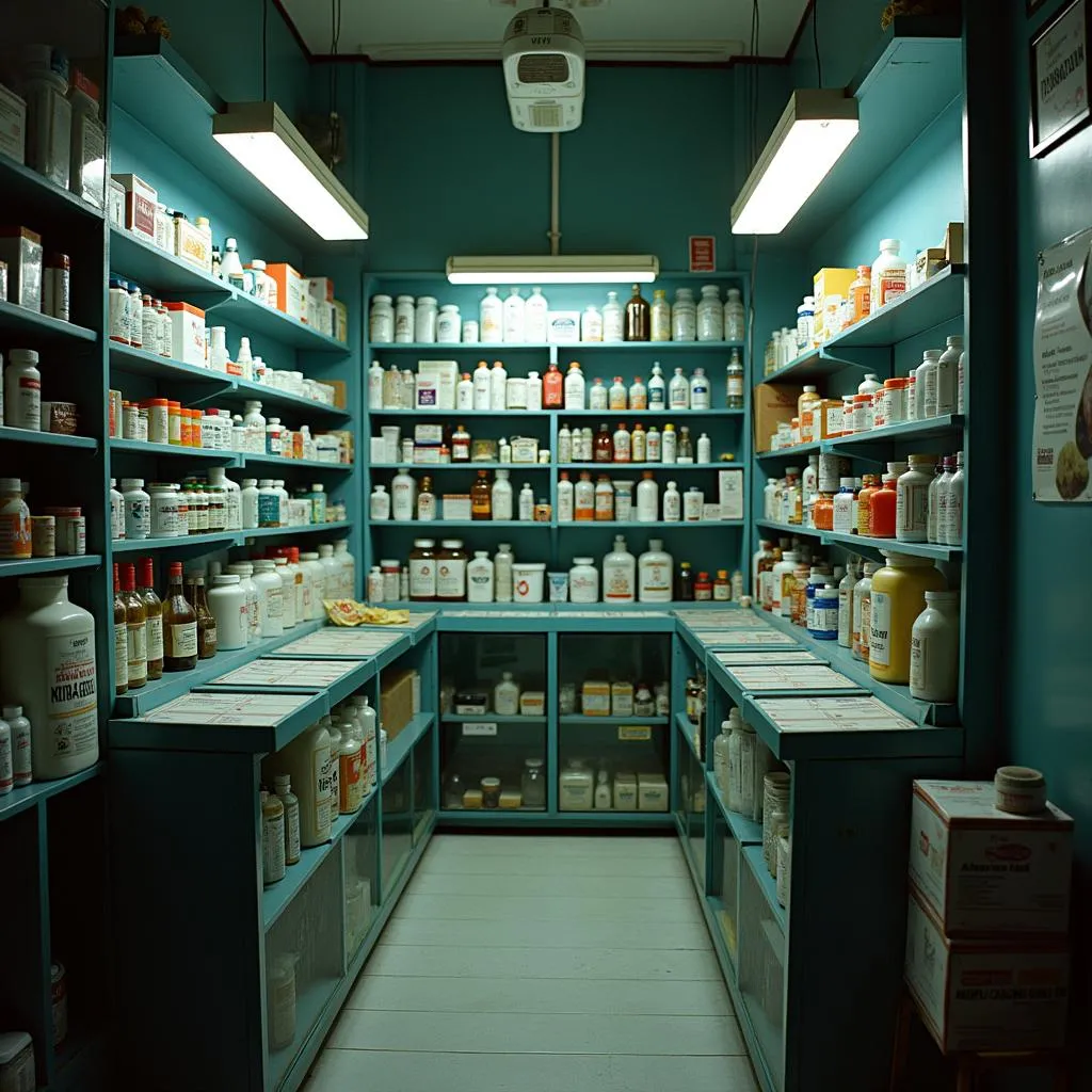 Interior of a pharmacy in Hanoi