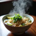 Steaming bowl of Hanoi Pho