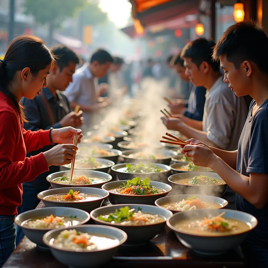 Hanoi pho street food