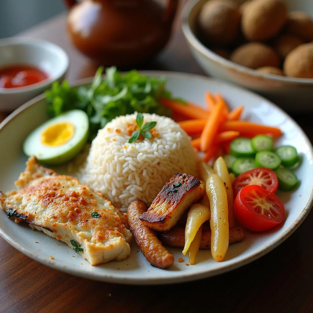 Hanoi Restaurant Brown Rice Meal