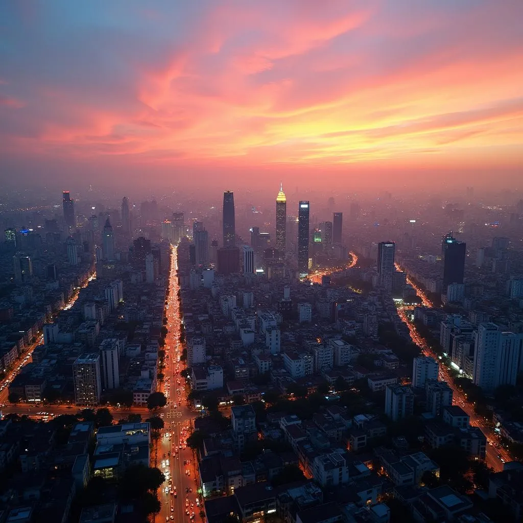 Hanoi Skyline at Sunset