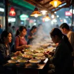 Enjoying authentic Vietnamese Pho in Hanoi