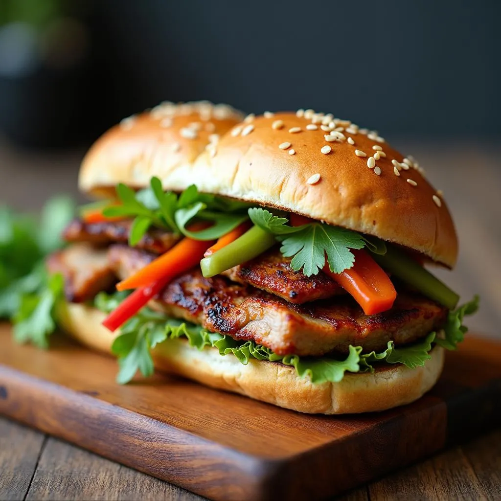 Delicious banh mi sandwich