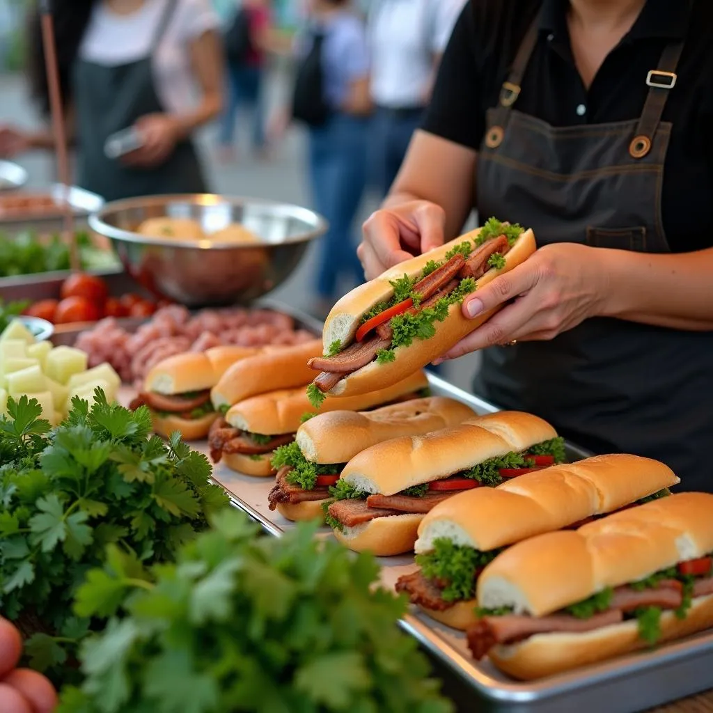 Banh Mi Stall in Hanoi