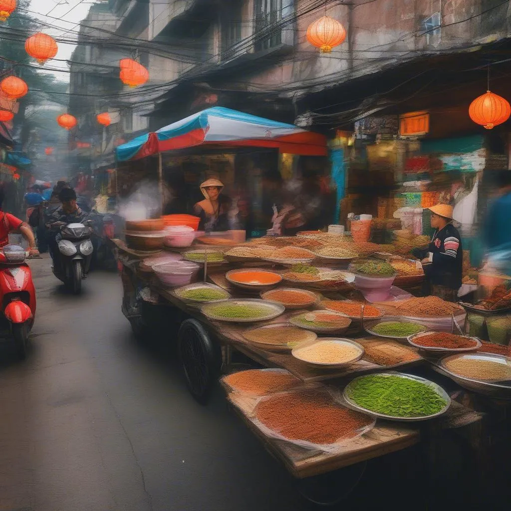 Hanoi street food market