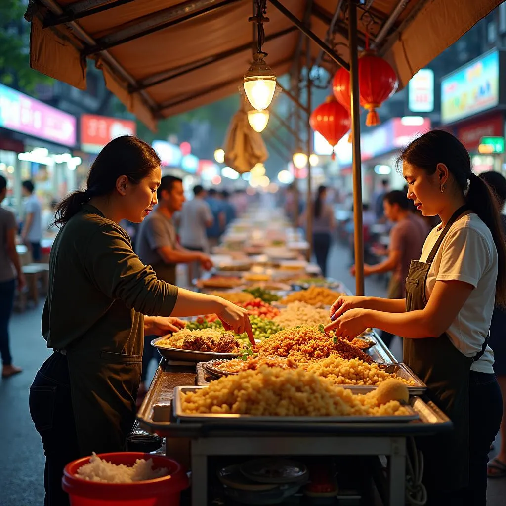 Hanoi street food market