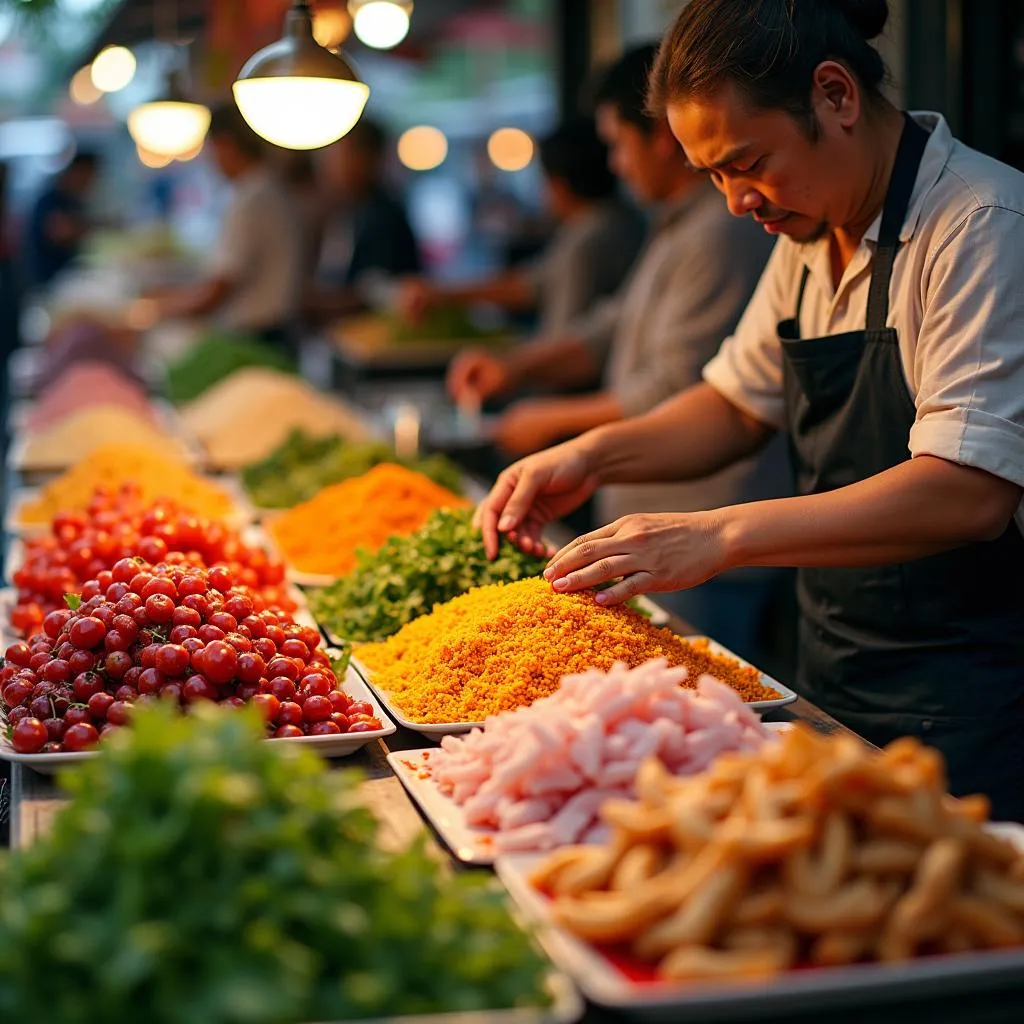 Hanoi street food presentation