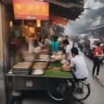 Street food stall in Hanoi