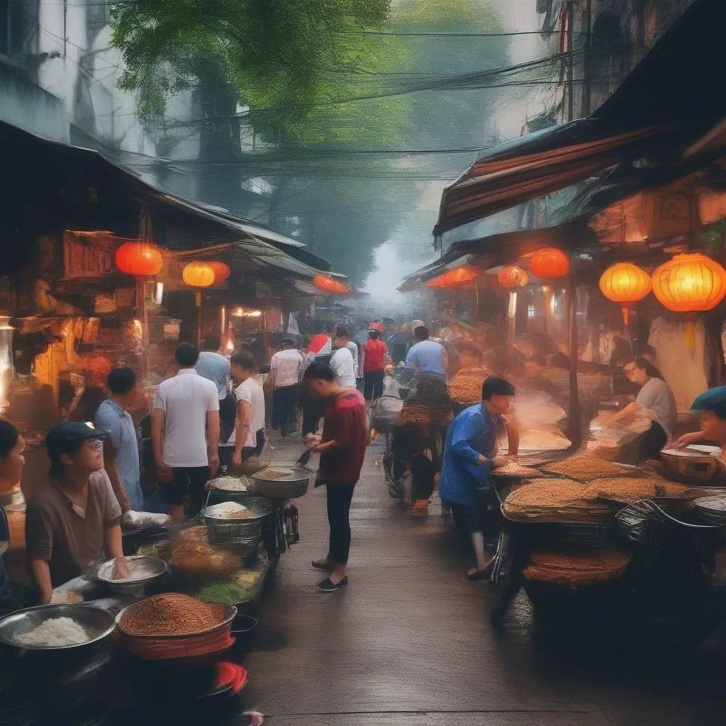 Street food stall in Hanoi