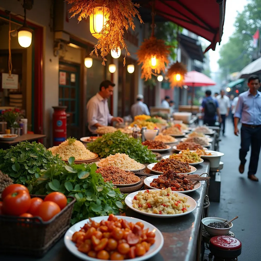 Hanoi street food stall