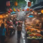 Hanoi street food stalls