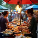 Hanoi street food stalls