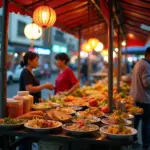 Hanoi street food stalls