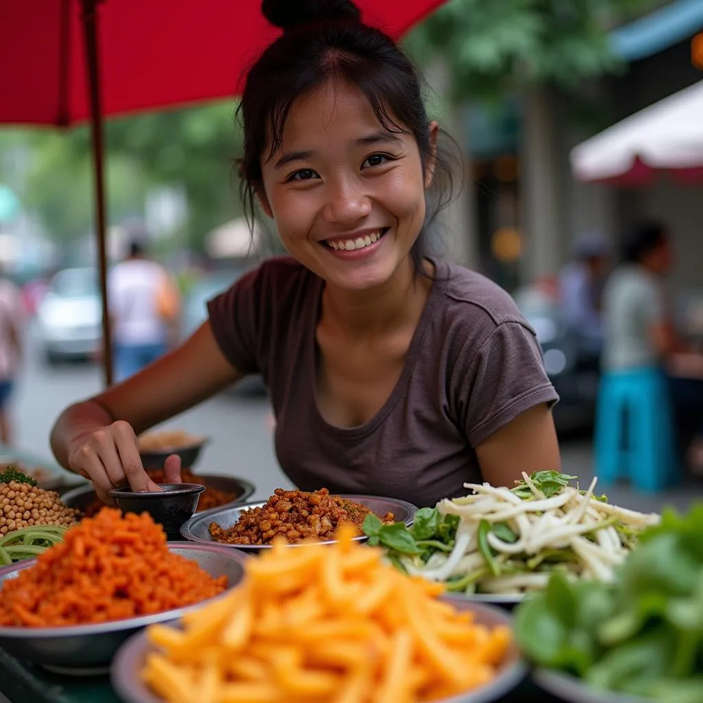 Hanoi street food vendor