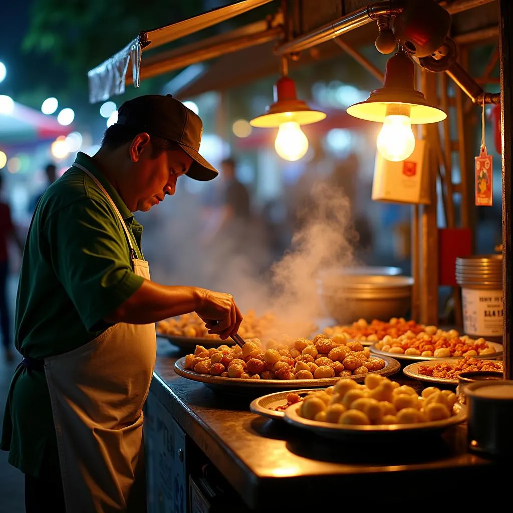 Enjoying Hanoi's street food scene