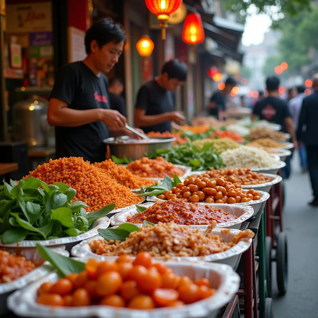 Street food vendors in Hanoi