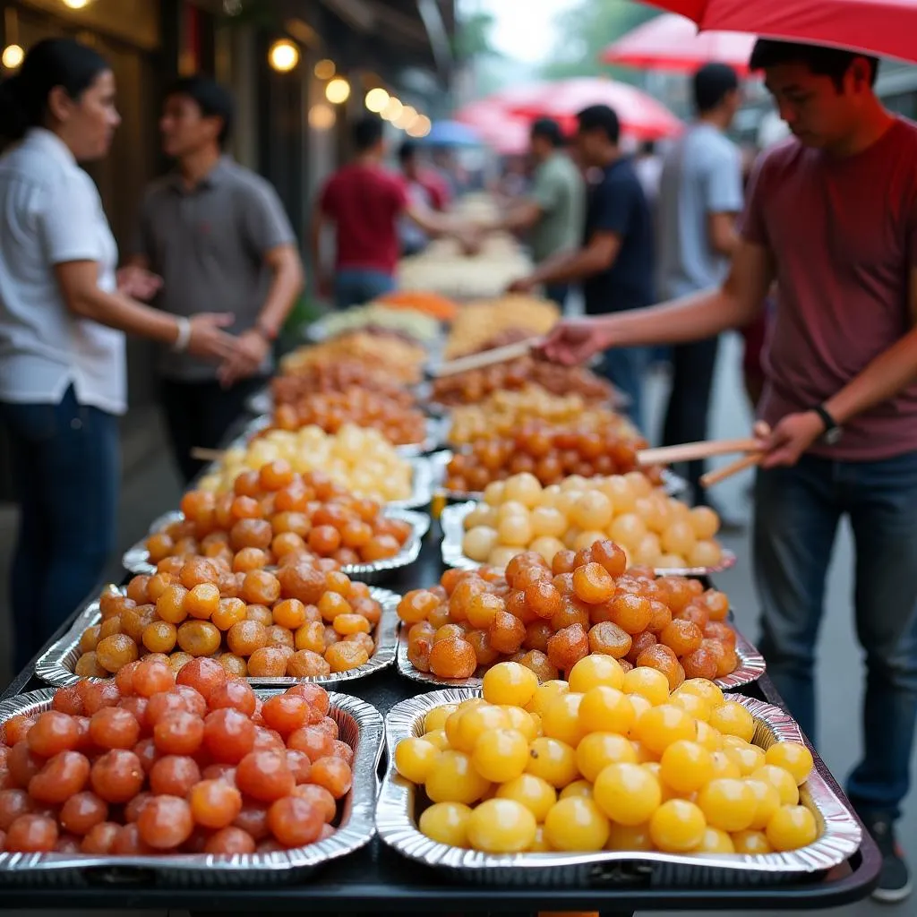 Street food vendors in Hanoi