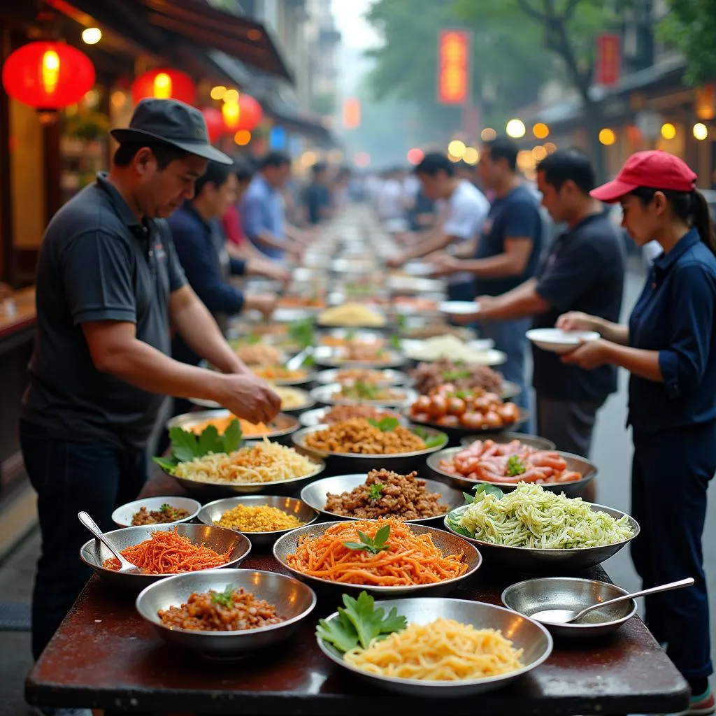 Hanoi street food vendors