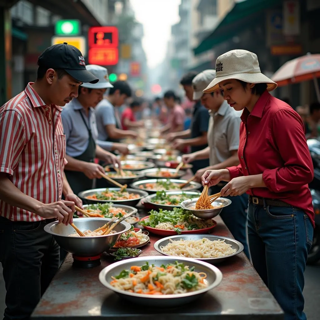 Hanoi street food vendors