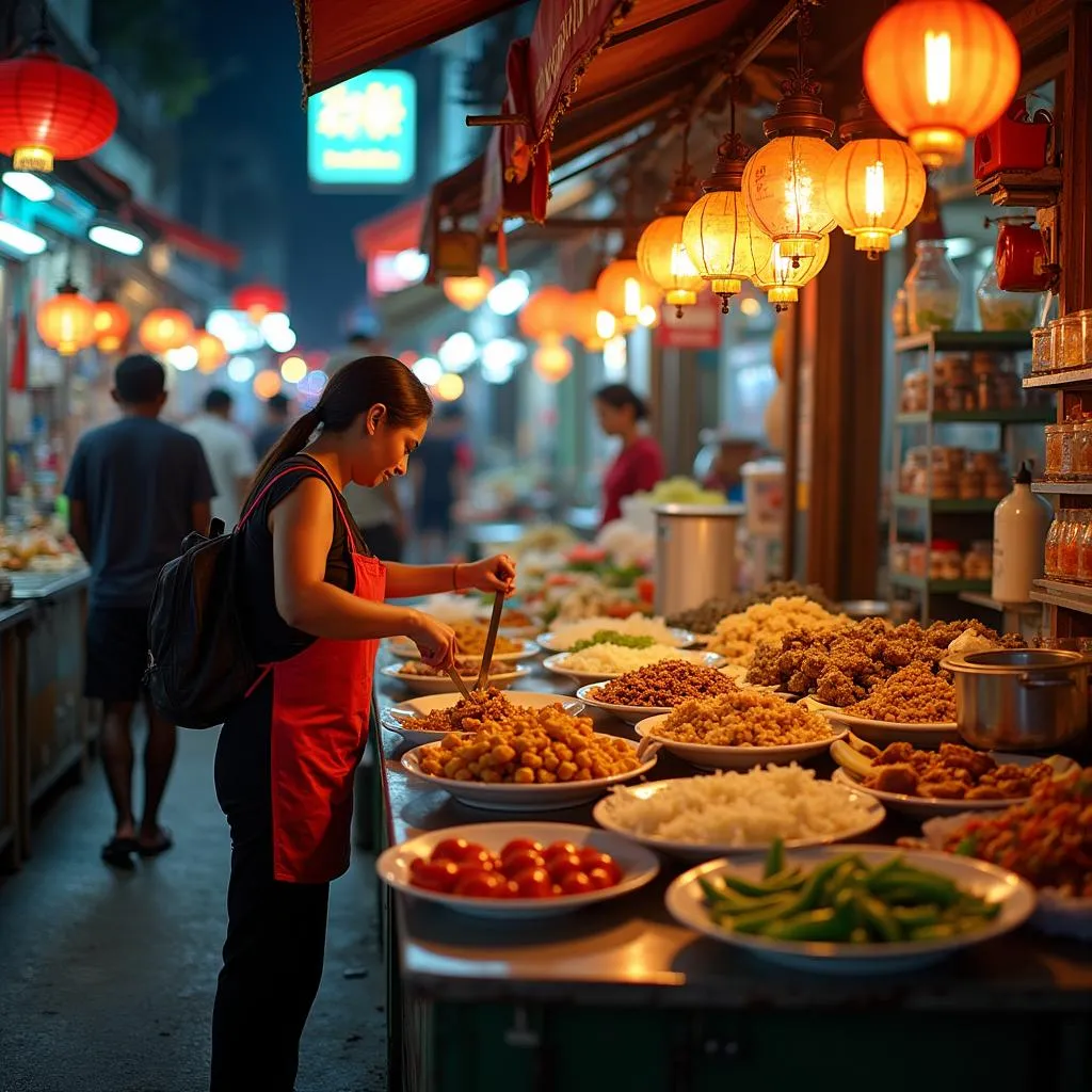 Street food vendors in Hanoi