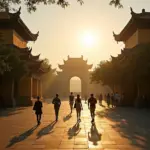 Visiting the Temple of Literature in Hanoi