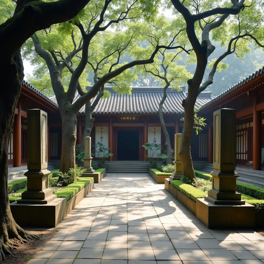 Peaceful courtyard in the Temple of Literature