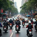 Hanoi Traffic at Rush Hour