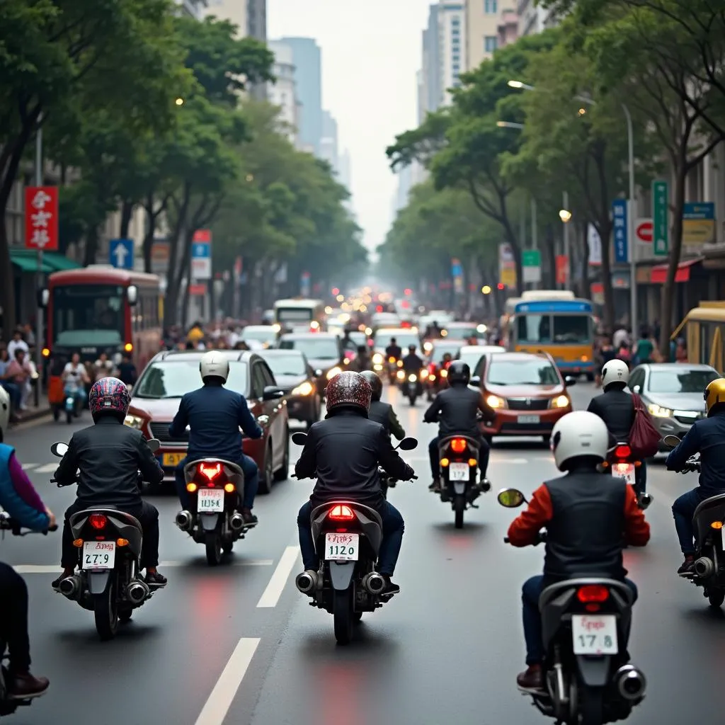 Hanoi Traffic at Rush Hour