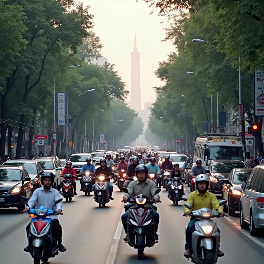 Hanoi traffic scene