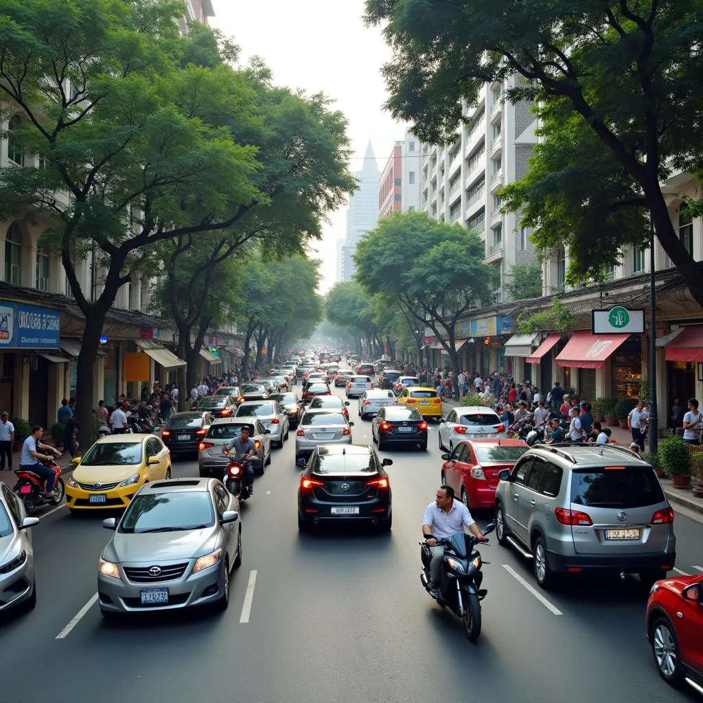 Navigating Hanoi's bustling streets