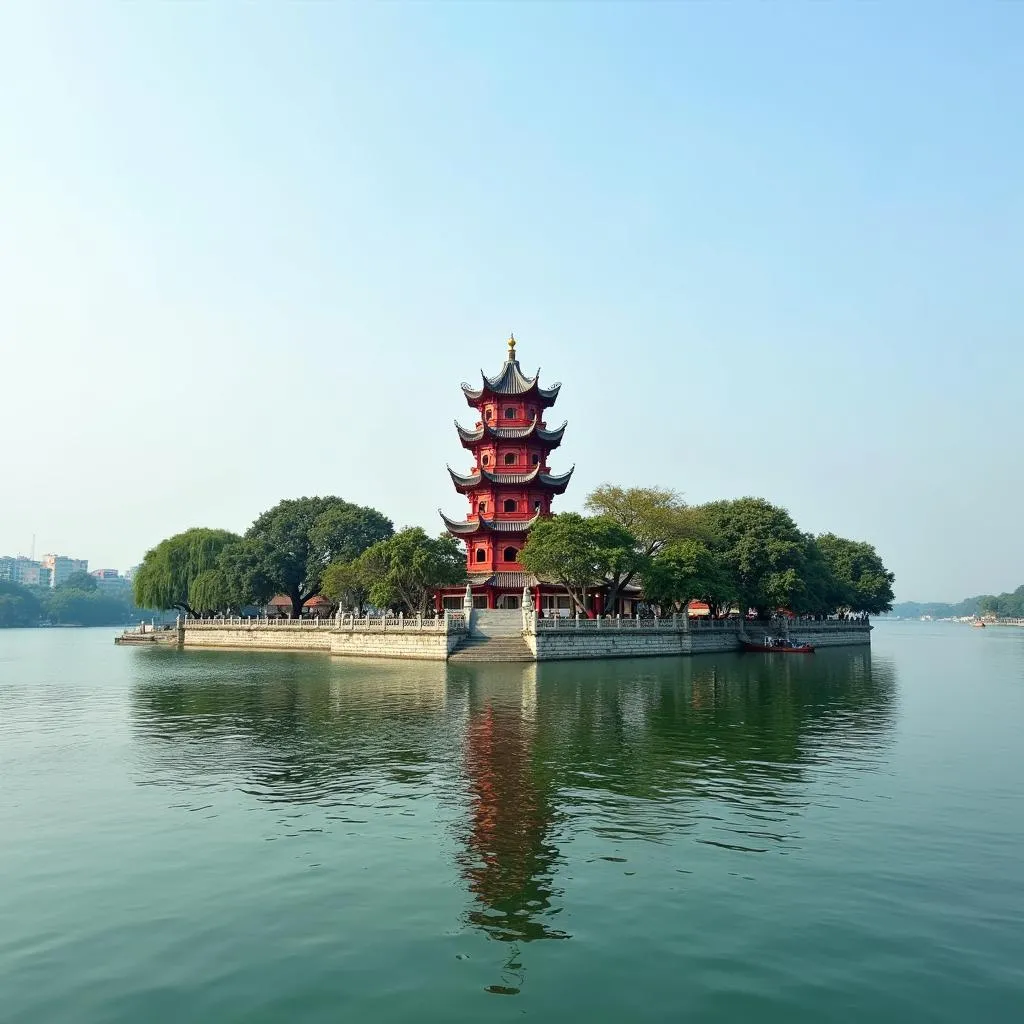 Hanoi Tran Quoc Pagoda on West Lake