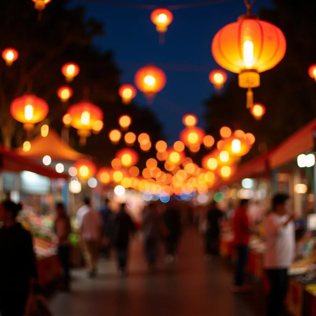 Hanoi Weekend Night Market Colorful Lanterns