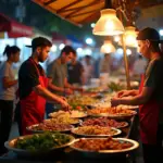 Hanoi Weekend Night Market Street Food Stalls