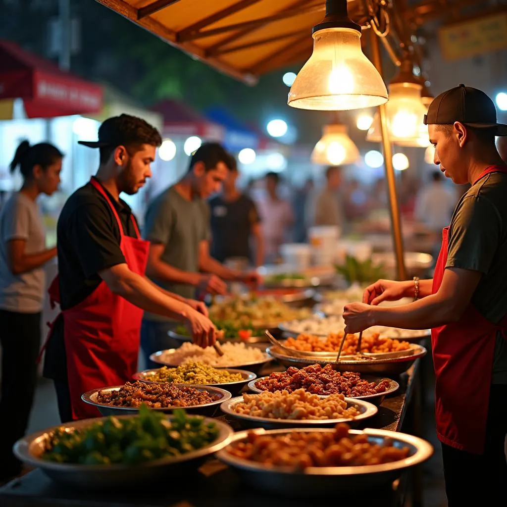 Hanoi Weekend Night Market Street Food Stalls