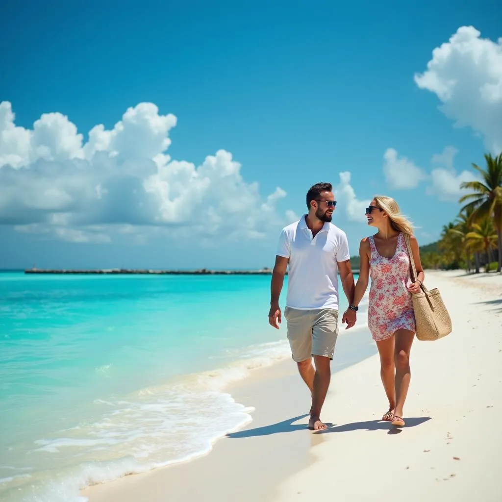 Couple Enjoying Beach Vacation