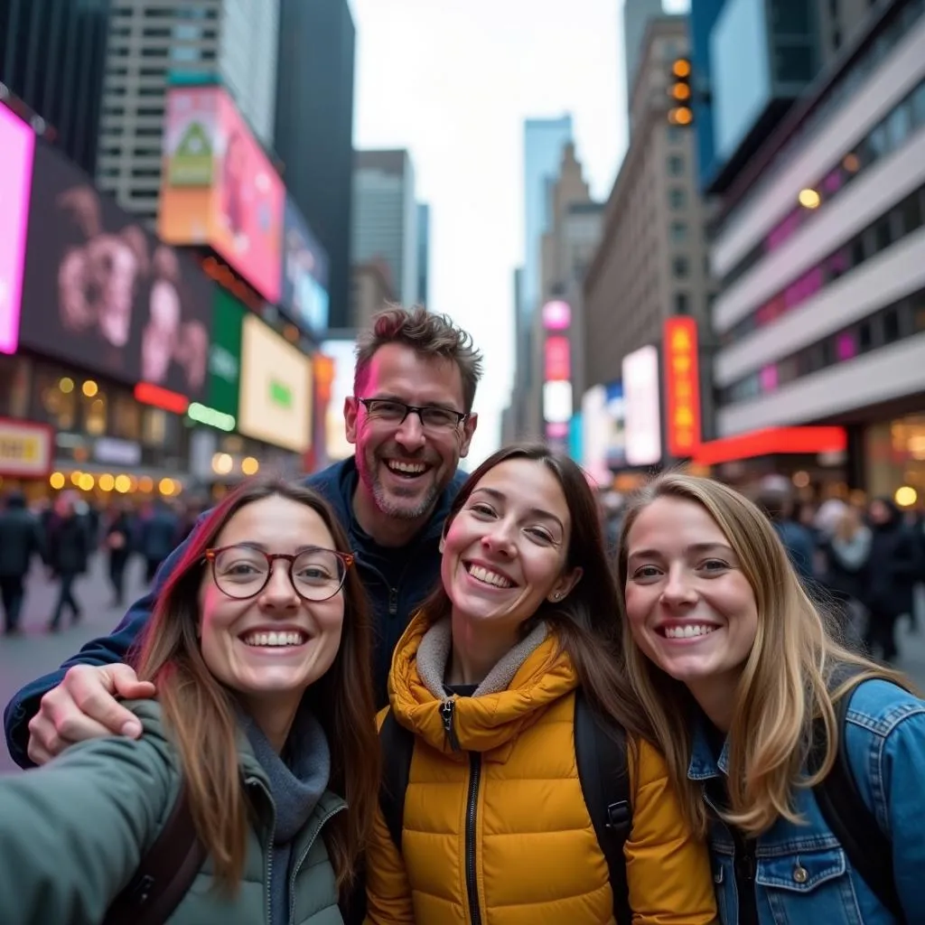 Happy Tourists in New York City