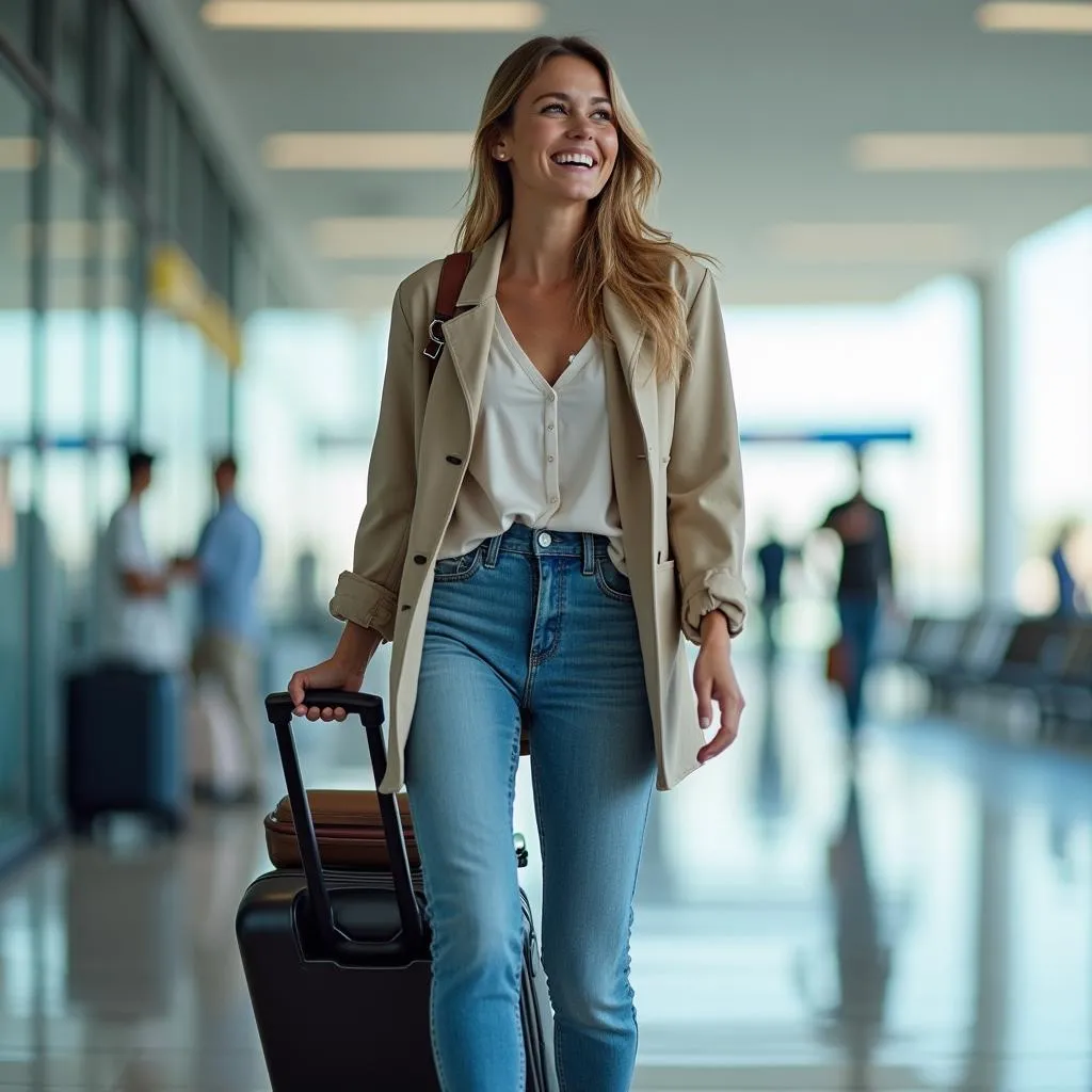 Traveler with Suitcase