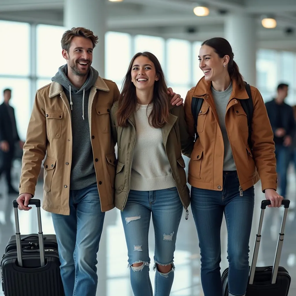 Happy Travelers at Airport