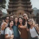 Tourists enjoying their trip in Southeast Asia