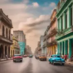 Vibrant Street Scene in Havana, Cuba