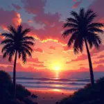 Hawaiian beach sunset