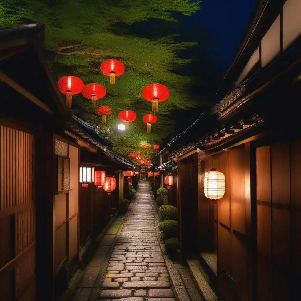 A hidden alleyway in Kyoto, Japan