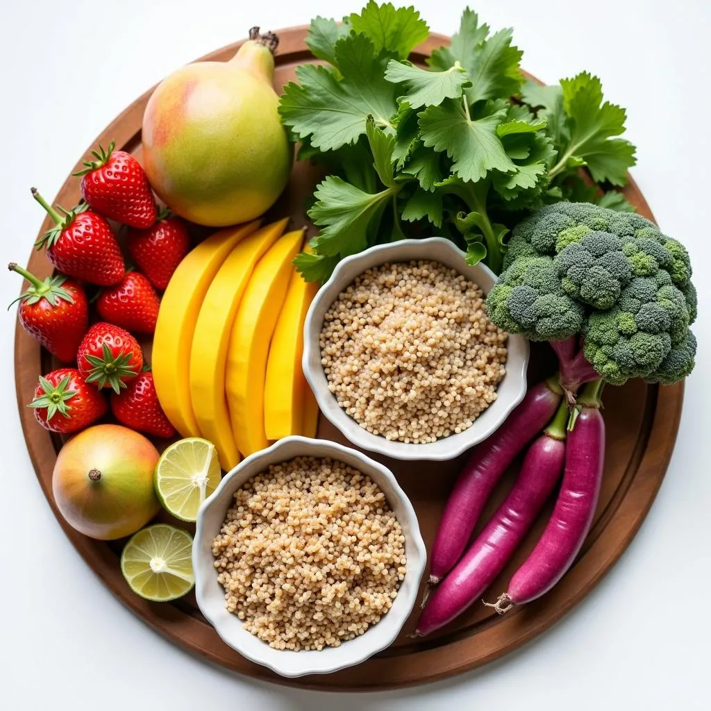 High fiber fruits, vegetables, and grains